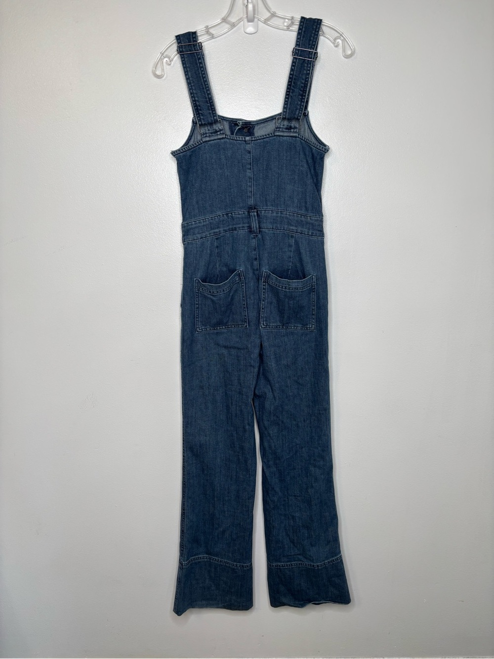 Aerie Denim Kick Flare Blue Denim Overalls Size XS - Picture 6 of 11